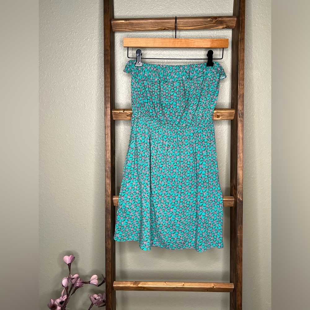 Alya Blue Ruched Off-the-Shoulder Sundress